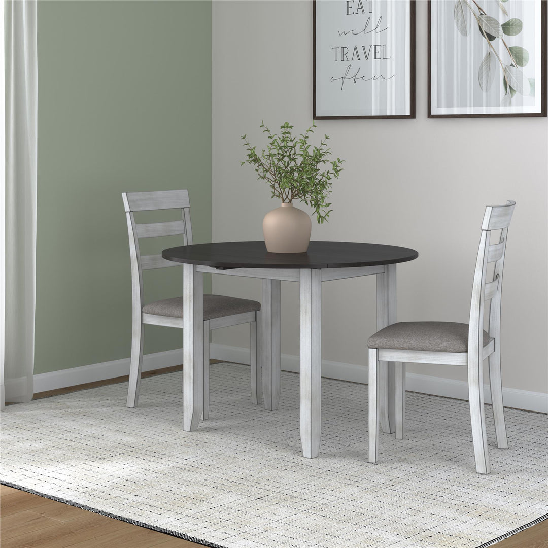 Compact dining set with drop leaf design -  Oyster