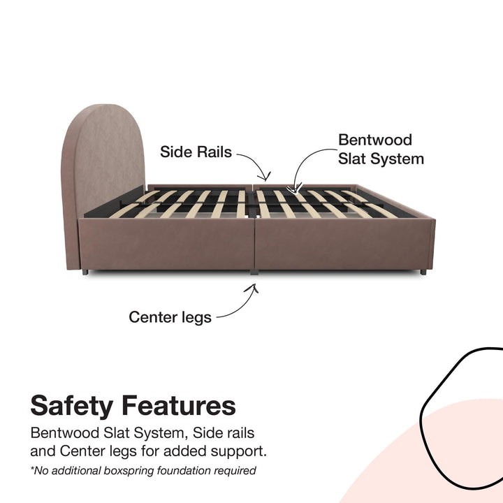 Buy stylish Moon upholstered bed online -  Blush  -  Full