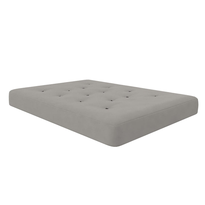 Cozey 8 Inch Spring Coil Futon Mattress with Microfiber - Dark Taupe - Full