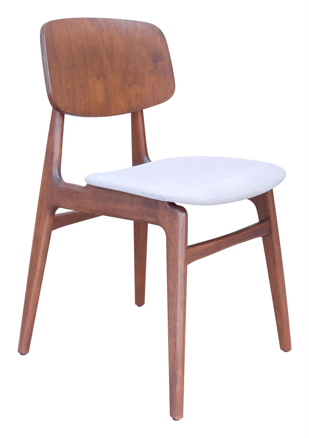 Mid century fabric dining chair set of 2 - Light Gray