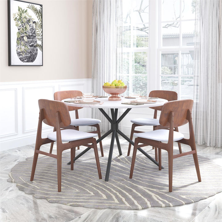 Set of 2 dining chair with velvet fabric - Light Gray