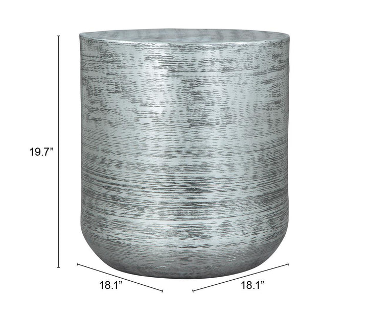 Best round solid side table - Silver