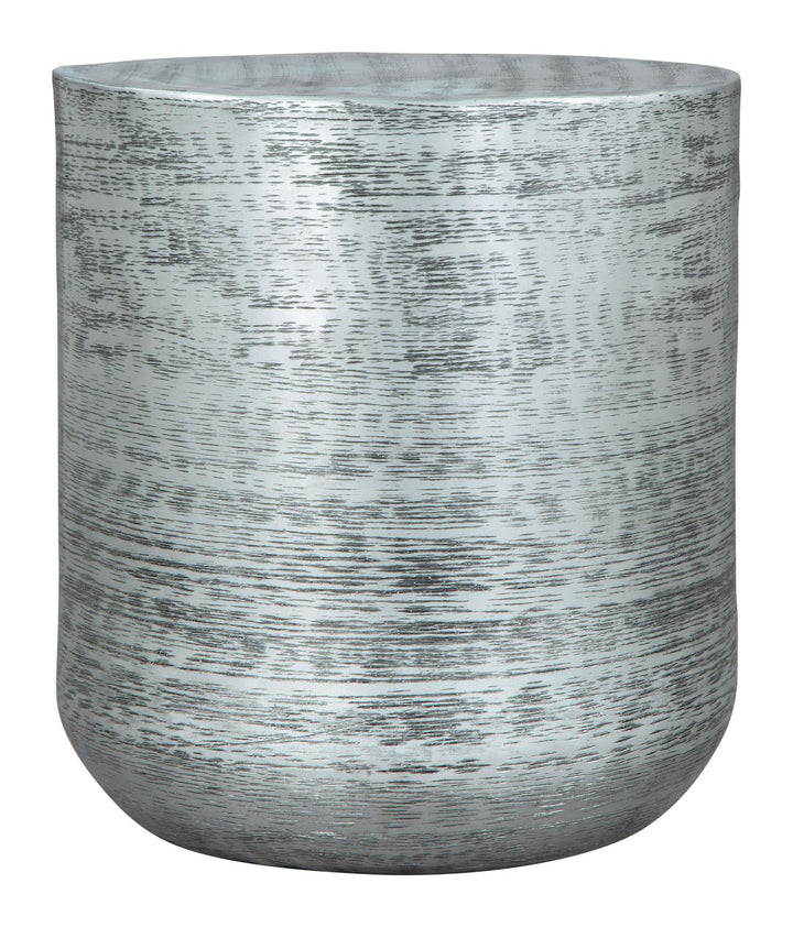 Nolan Modern Round Side/Coffee Table - Silver