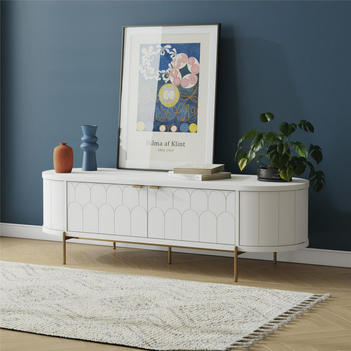 Anastasia scalloped TV stand designs -  White