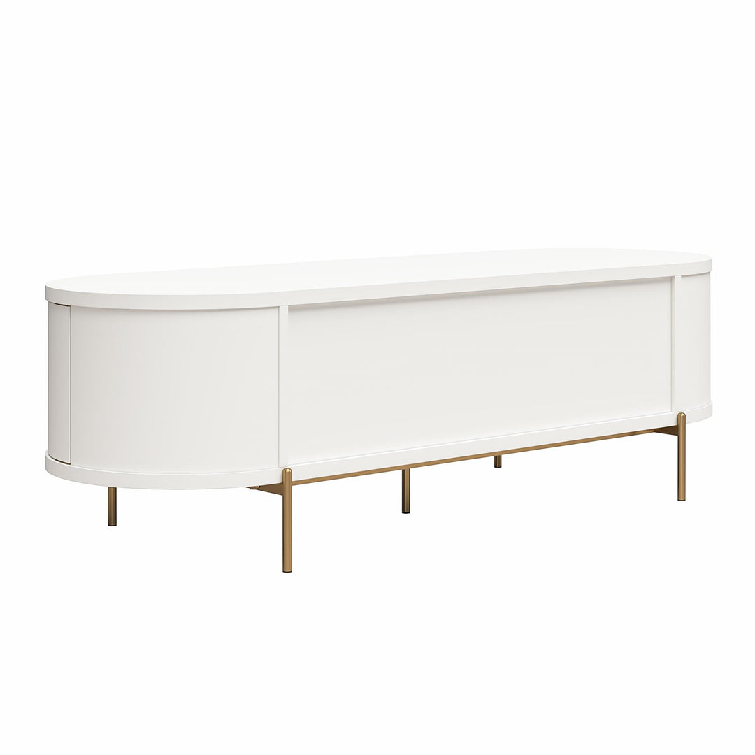 Unique scalloped design TV consoles -  White