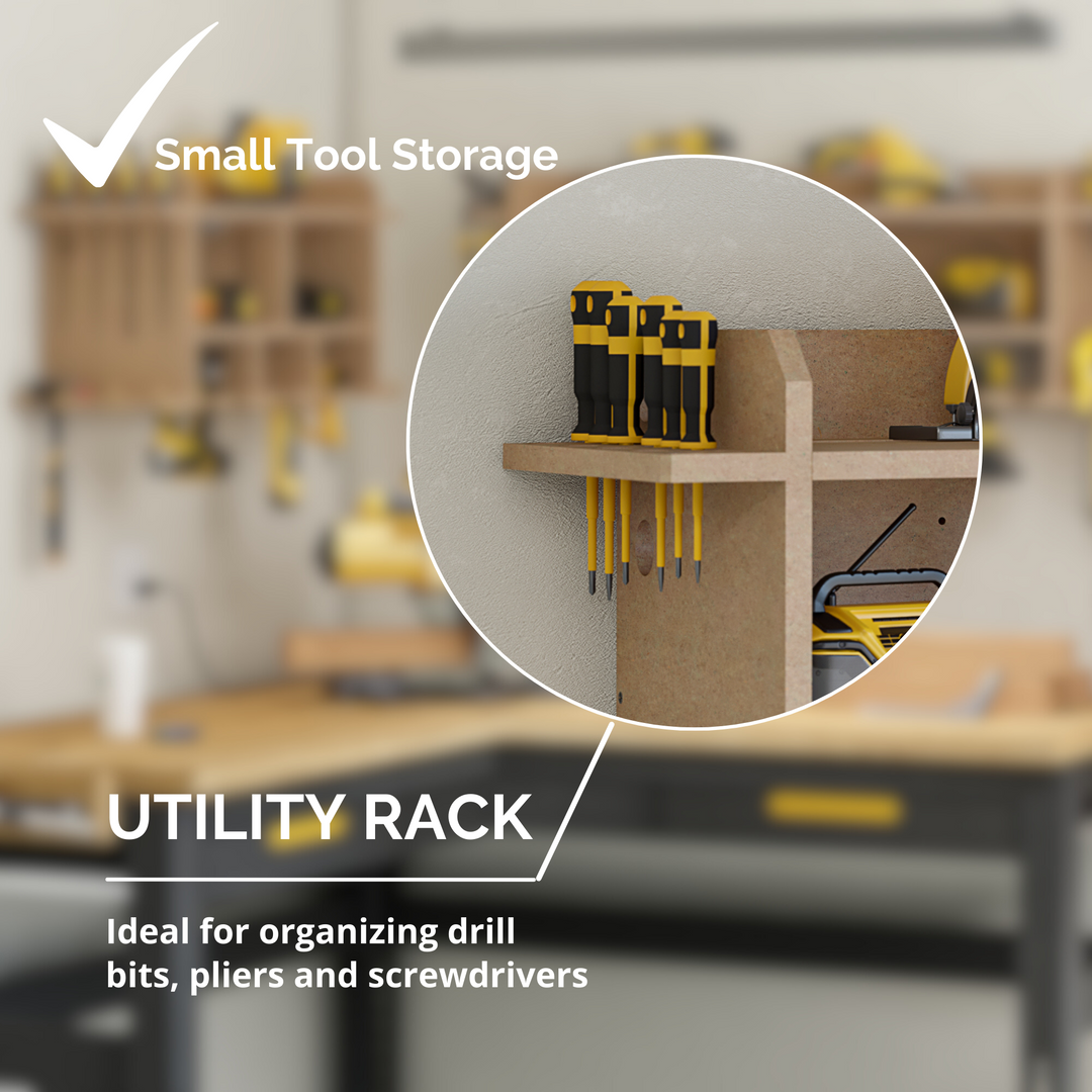Benford 48" Extra Large Vertical Wall Mount Tool Organizer - Raw Board