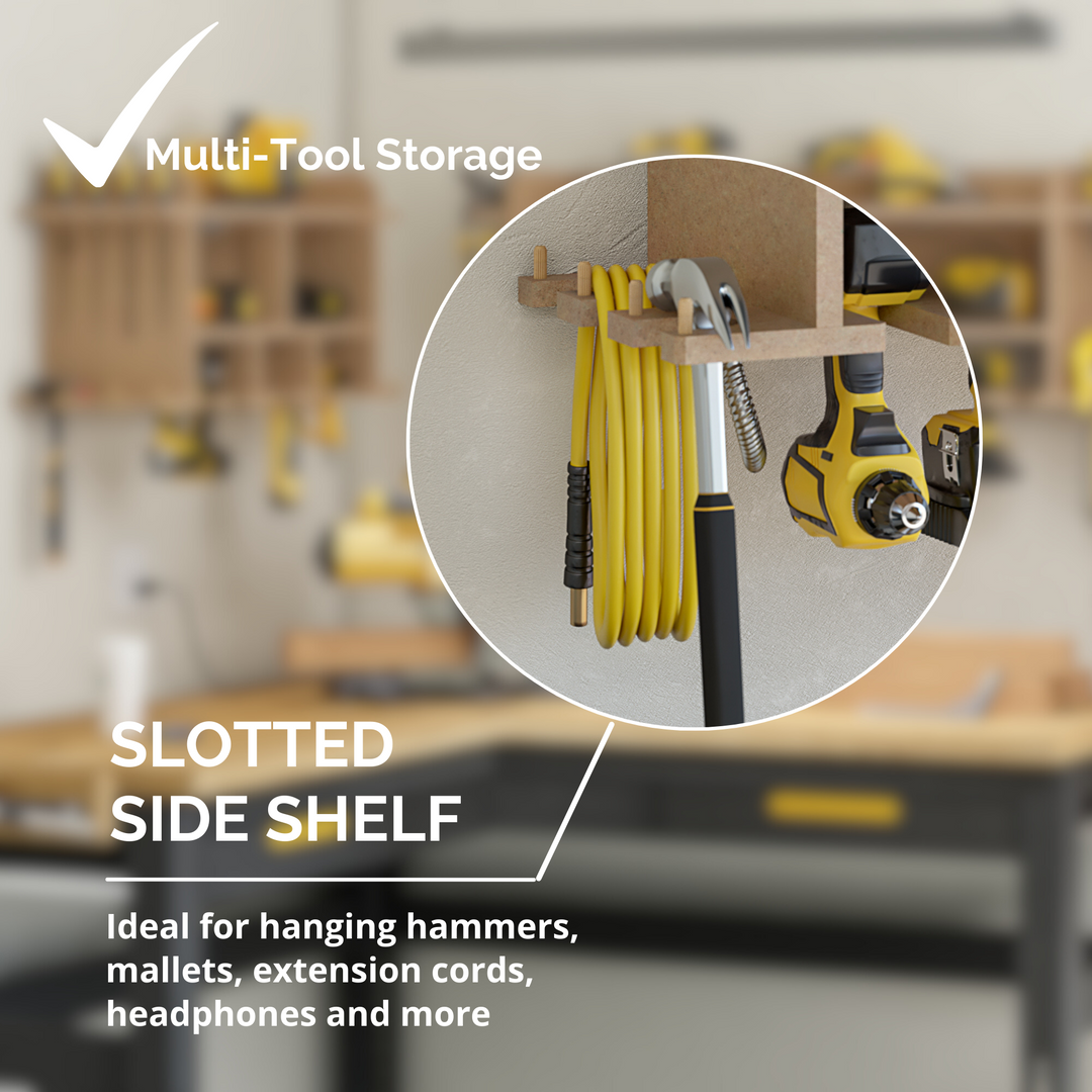 Benford 48" Extra Large Vertical Wall Mount Tool Organizer - Raw Board