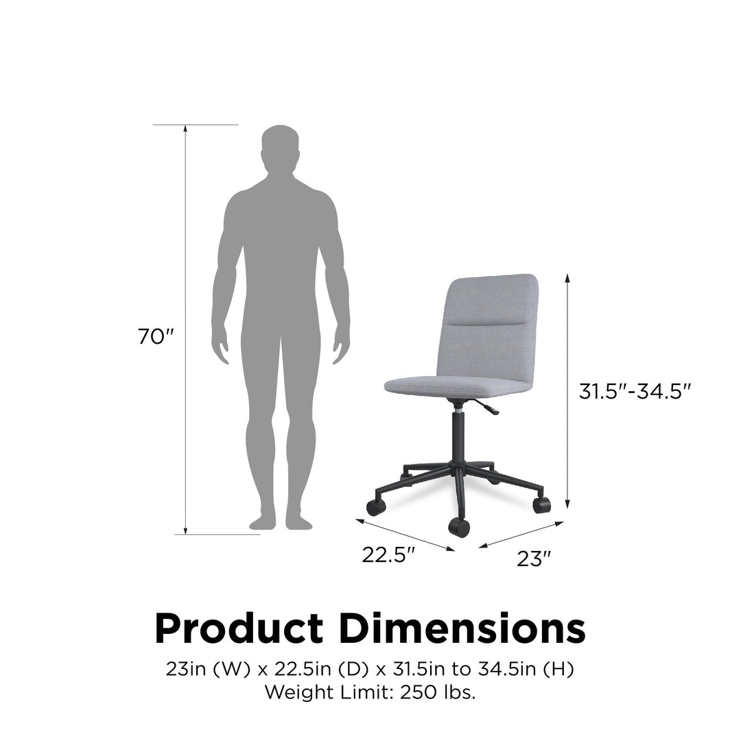 Olten Modern Office Desk Chair on Castors with Adjustable Height - Light Gray