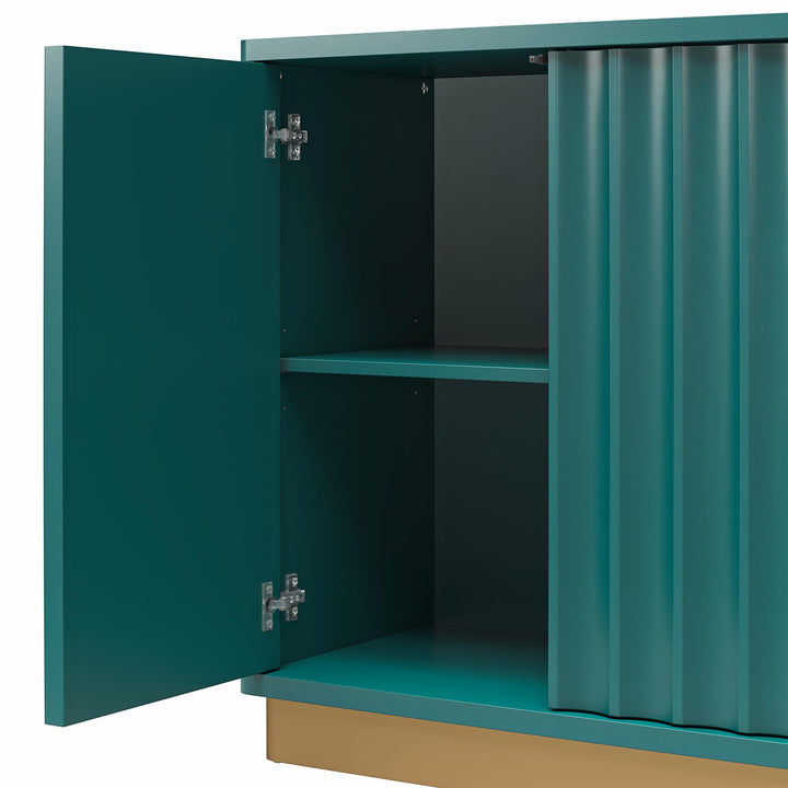 Rene Scalloped Accent Cabinet - Emerald Green