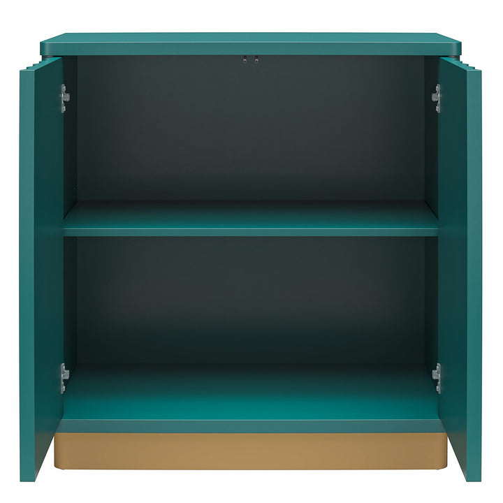 Rene Scalloped Accent Cabinet  -  Emerald Green