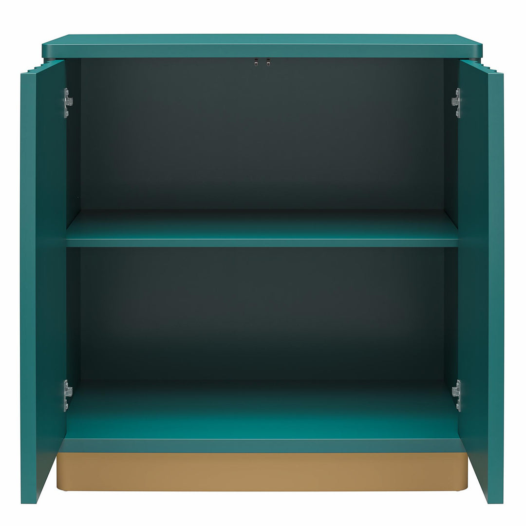 Rene Scalloped Accent Cabinet - Emerald Green