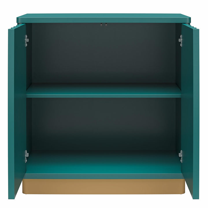 Rene Scalloped Accent Cabinet - Emerald Green