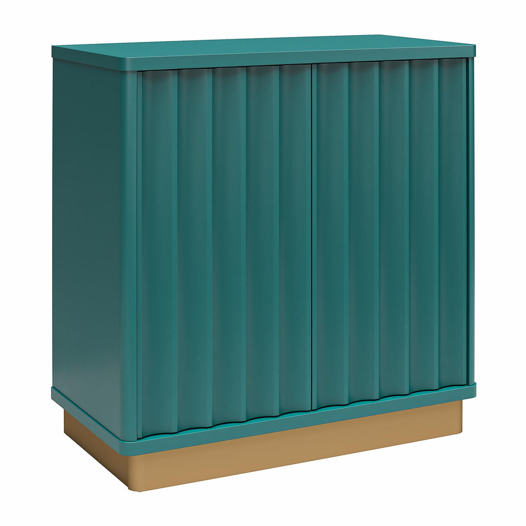 Rene Scalloped Accent Cabinet - Emerald Green