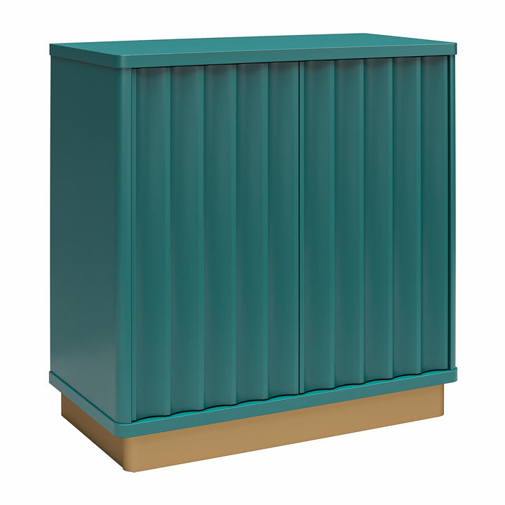 Rene Scalloped Accent Cabinet - Emerald Green
