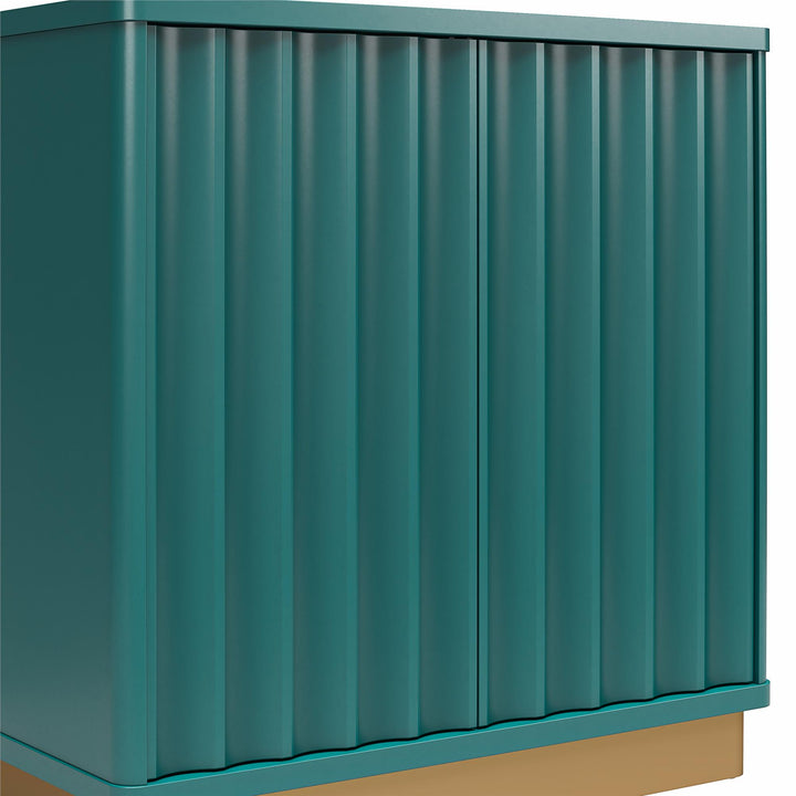 Rene Scalloped Accent Cabinet - Emerald Green