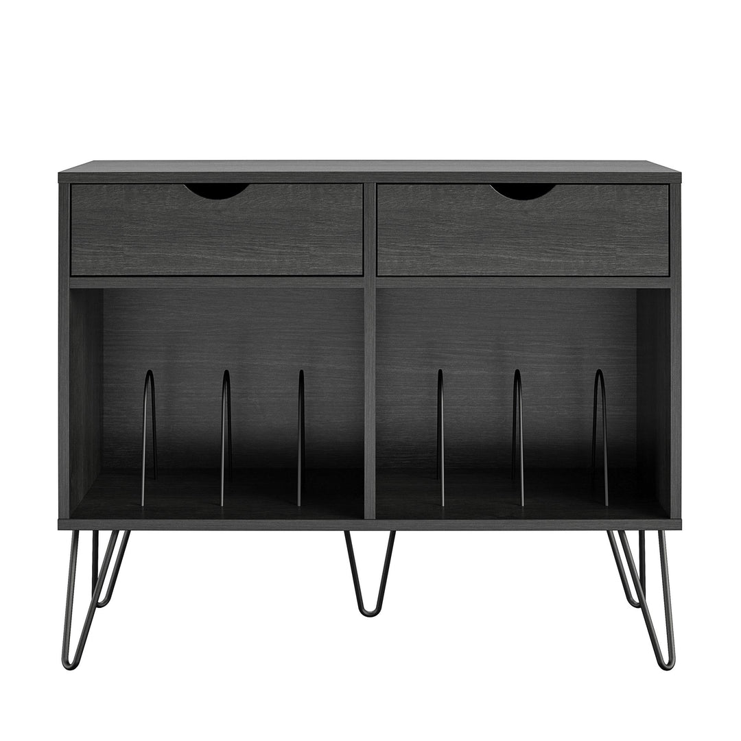 Concord Turntable Stand with Drawers - Black Oak