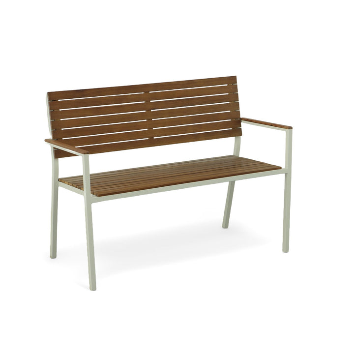 Metal and wood garden bench -  Natural