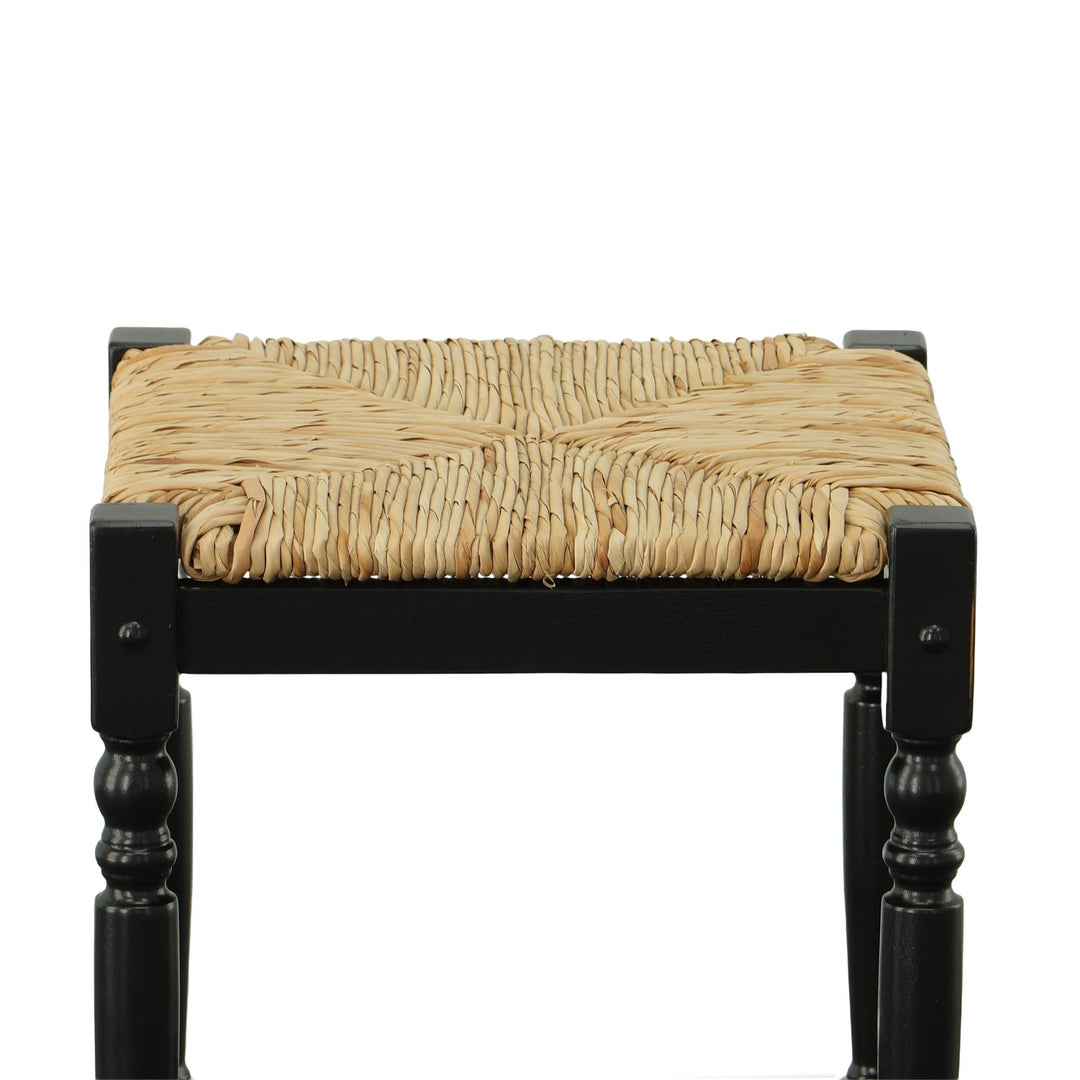Contemporary rush seating stool -  Black