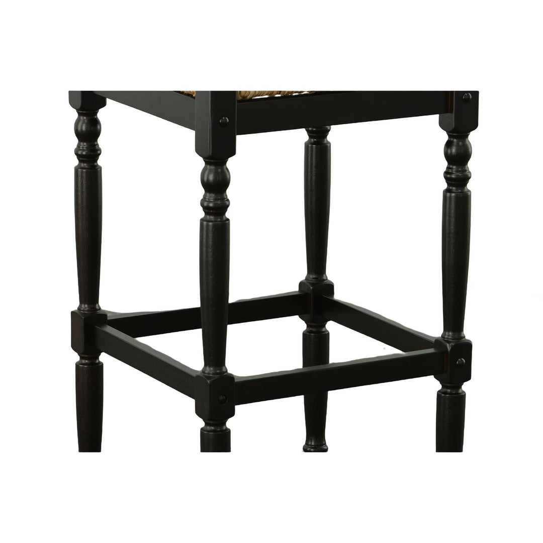 Comfortable rush seat stool -  Espresso