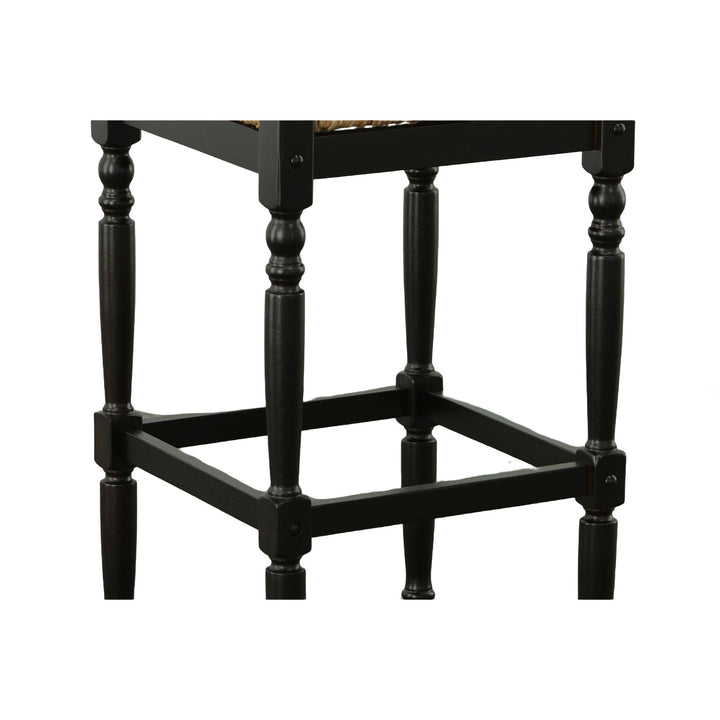 Comfortable rush seat stool -  Espresso