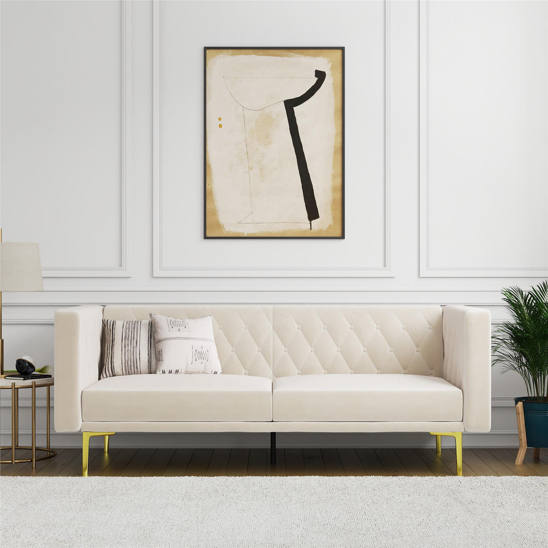Markuise S Luxury Tuxedo Sofa With Gold Finish Legs Realrooms