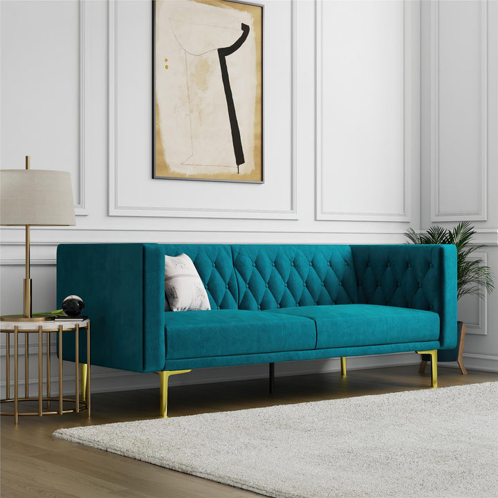 Luxury tuxedo sofa designs -  Emerald Green