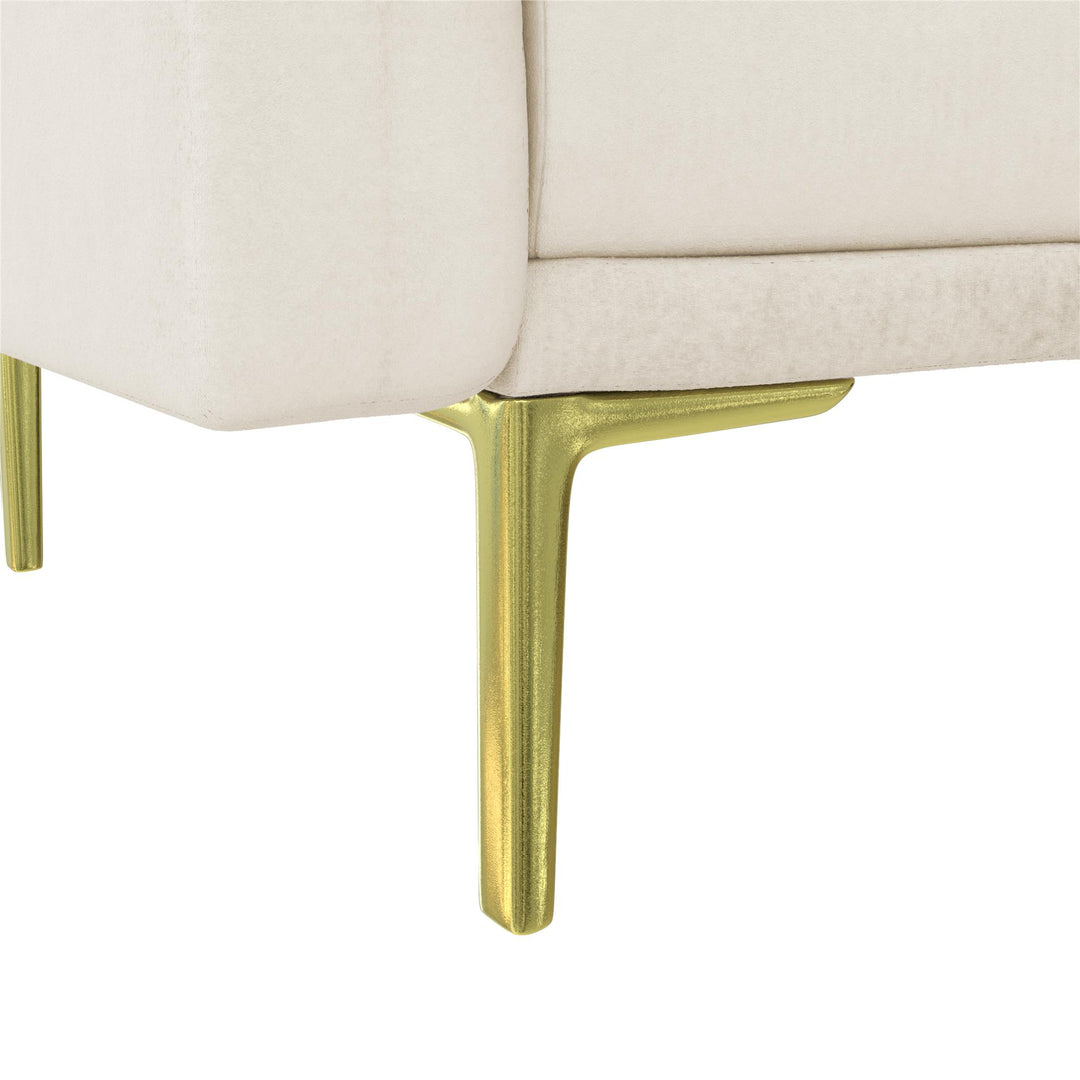 Gold legged tuxedo sofa for stylish homes -  Ivory