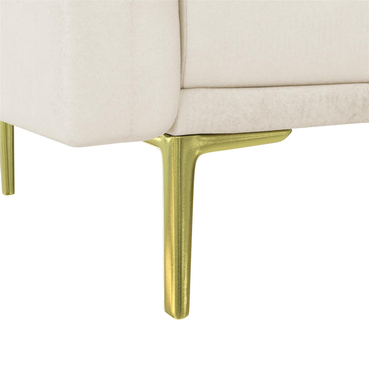 Gold legged tuxedo sofa for stylish homes -  Ivory