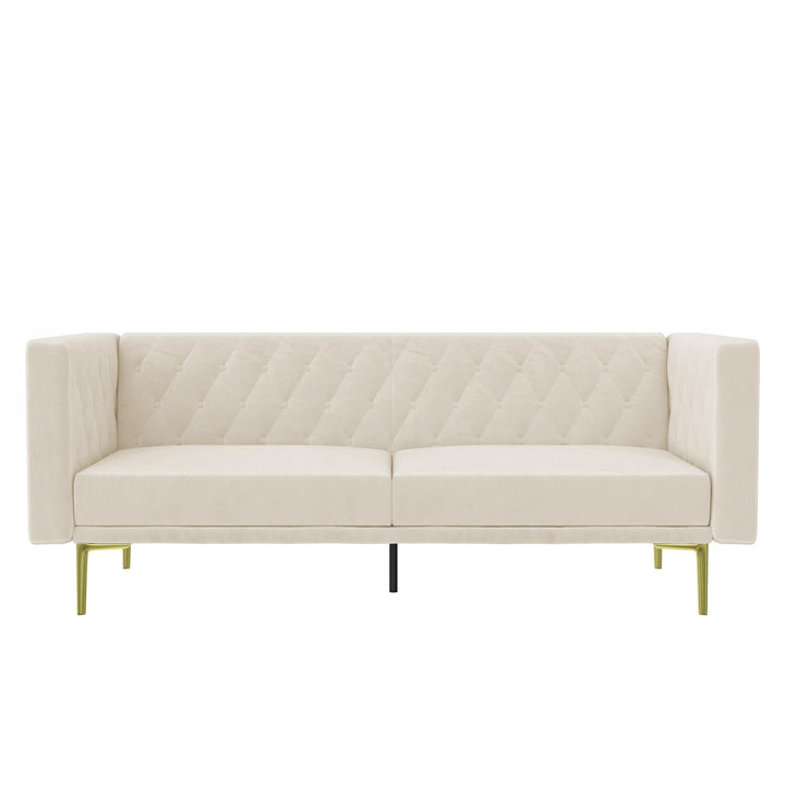 Sofa with gold finished legs -  Ivory