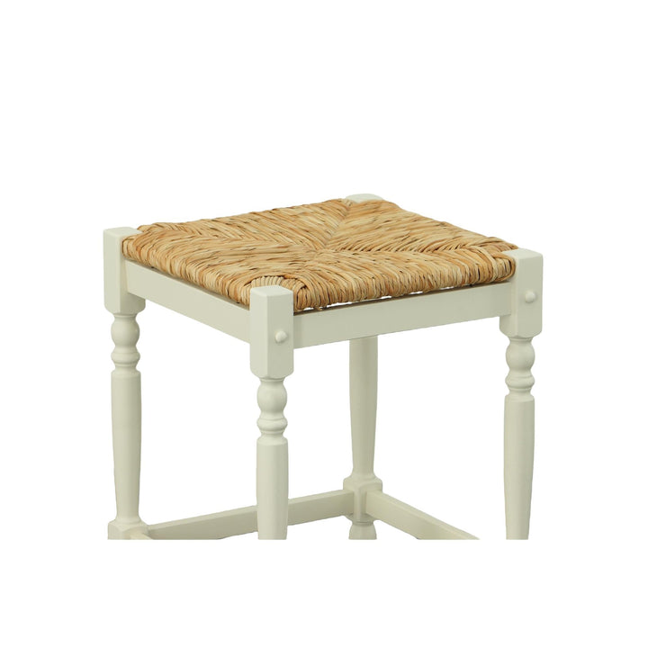Barstool with rush seating -  White