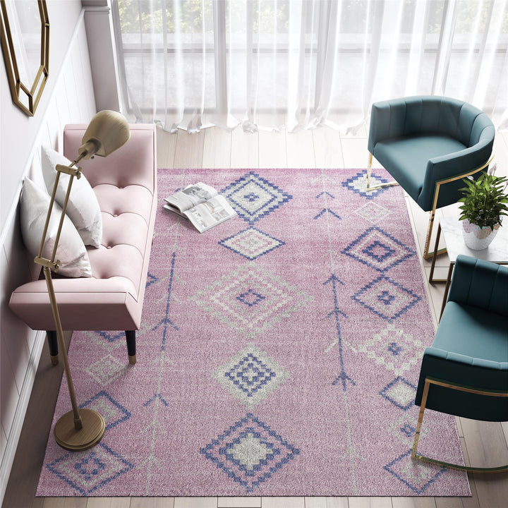 Soleil Native Pink Moroccan rug -  Pink  -  5'0"x7'0"