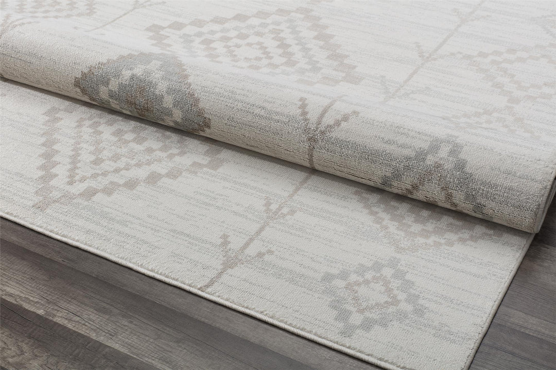 Soleil Native cream tribal patterns -  Gray  -  5'0"x7'0"