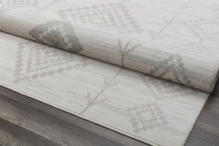 Soleil Native cream tribal patterns -  Gray  -  5'0"x7'0"