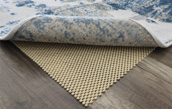Soft ivory area rug with blue designs -  Ivory  -  8'0"x10'0"