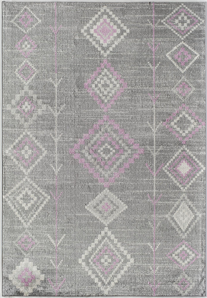 Soleil Native Blush Tribal Moroccan gray Area Rug  -  Gray  -  5'0"x7'0"