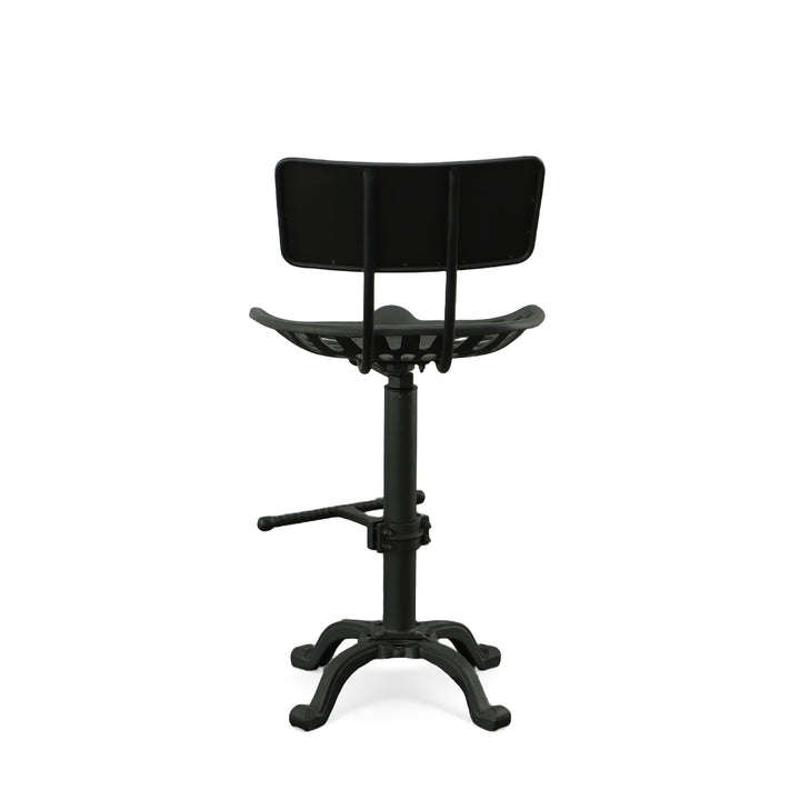 Unique stool with tractor seat -  Black