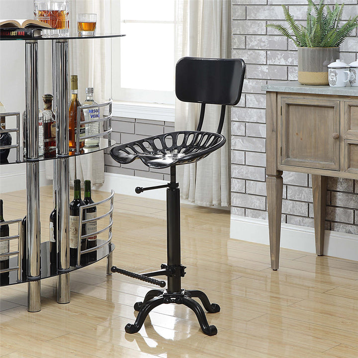 Calvin Tractor seat barstool design -  Black