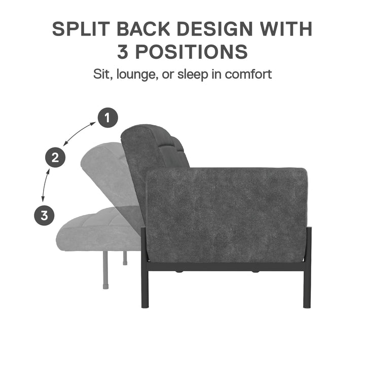 Sally style in convertible furniture -  Distressed Charcoal Black