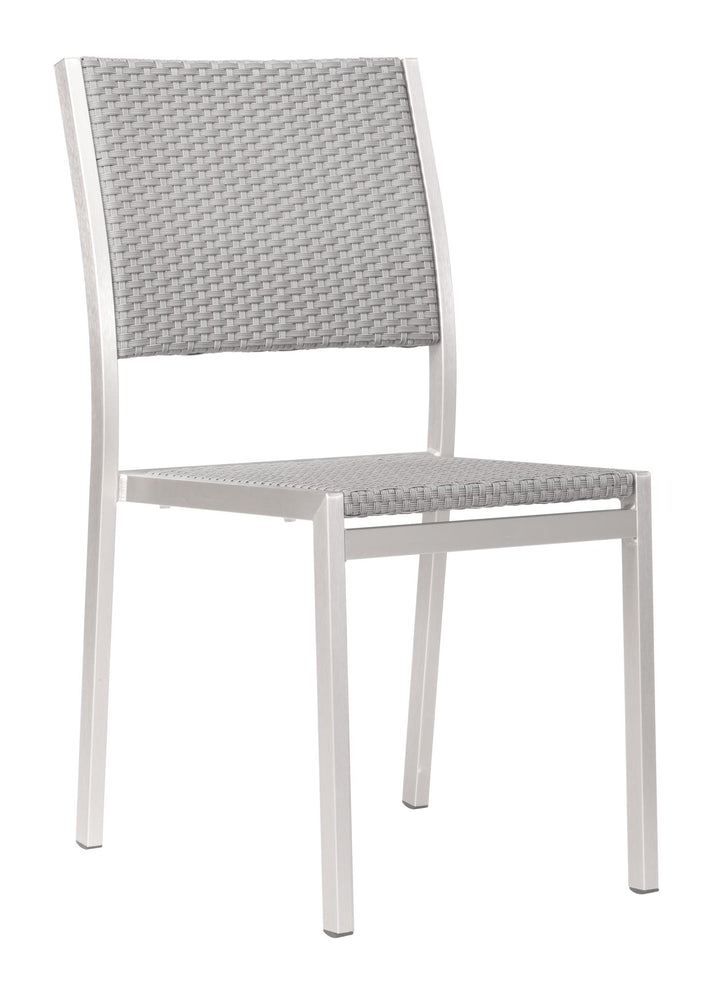 Brushed aluminum dining chair set of 2 - Gray