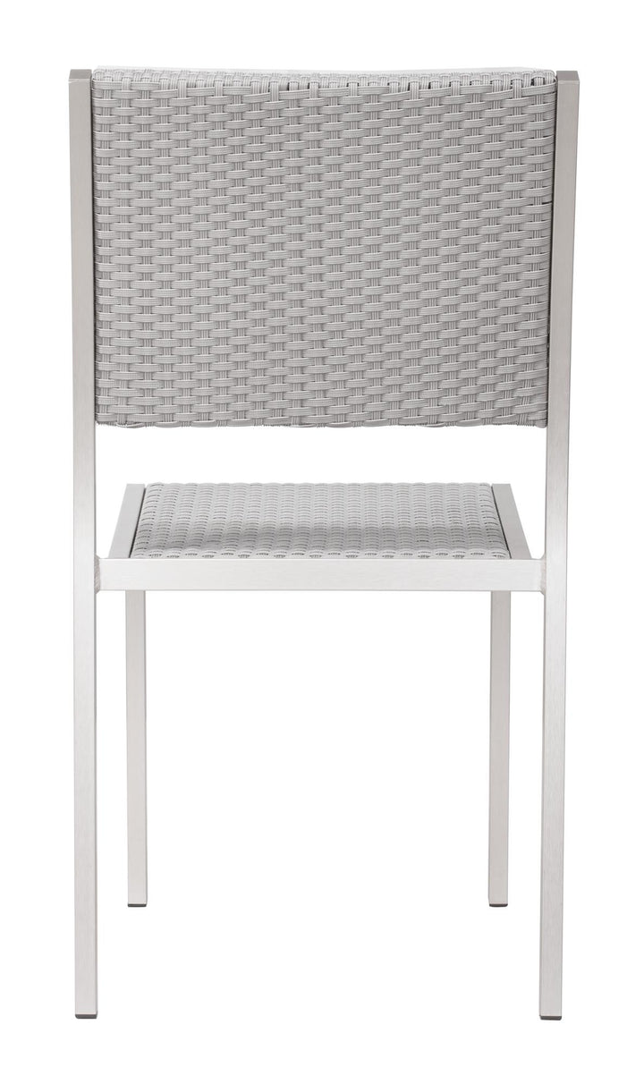set of 2 stackable armless dining chair - Gray