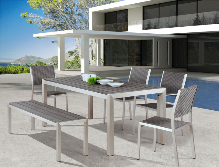Set of 2 armless indoor dining chair - Gray