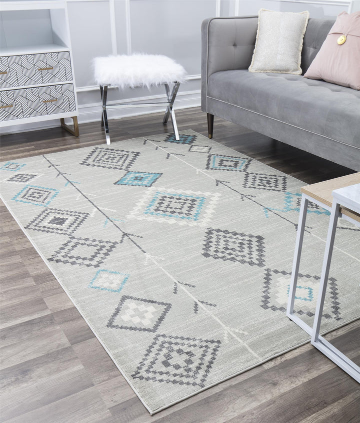 Soleil Native Turquoise gray rug -  Gray  -  5'0"x7'0"