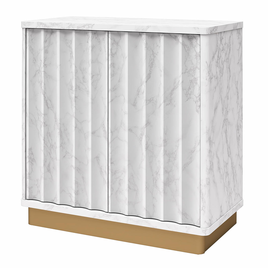 Scalloped design storage solutions -  White marble