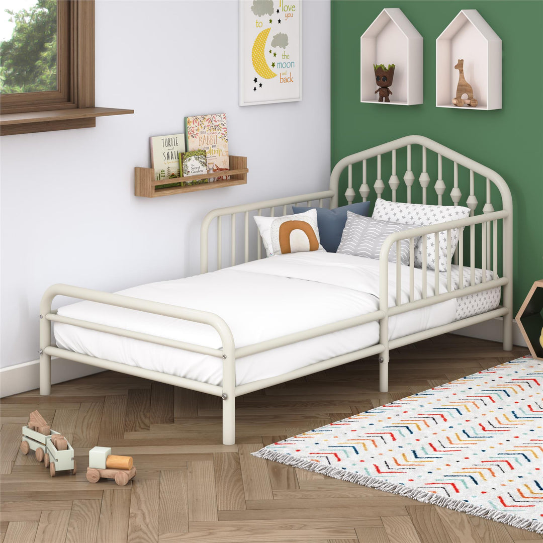 Bushwick toddler metal bed reviews -  Off White  -  Crib & Toddler Mattress