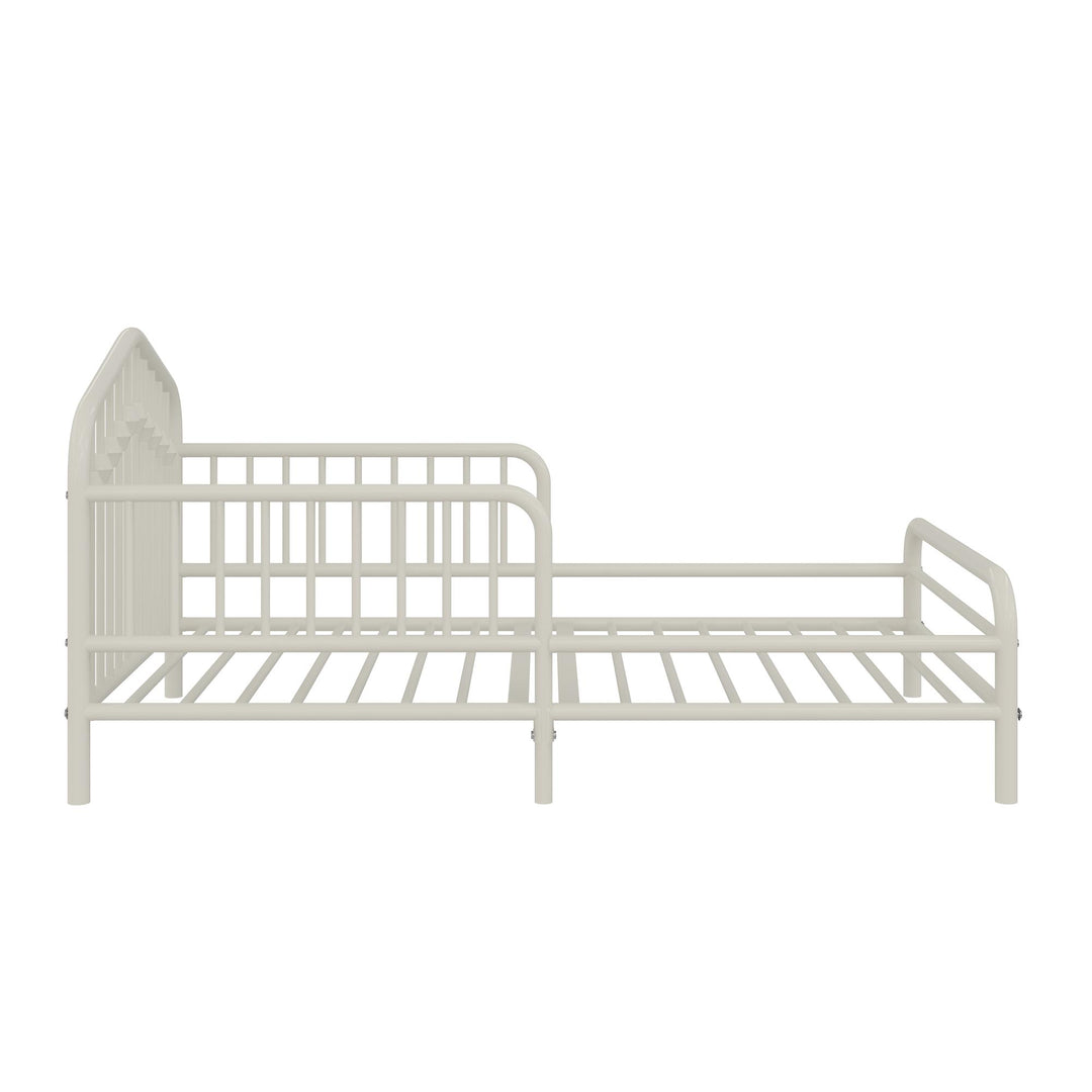 Durable toddler bed with metal rails -  Off White  -  Crib & Toddler Mattress