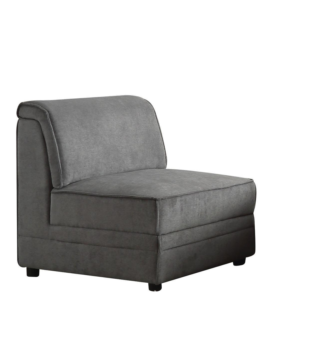 Bois Modular Velvet Armless Chair - Gray