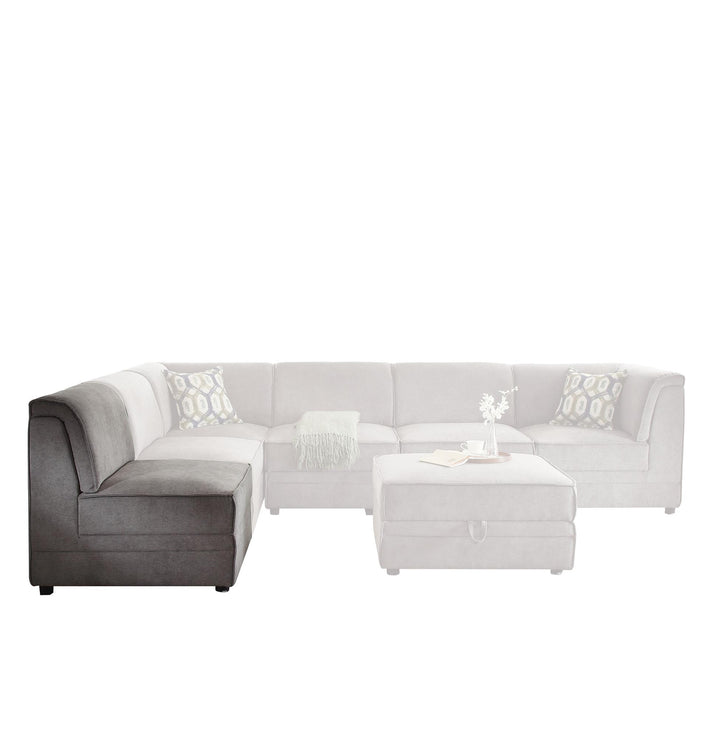 Bois Modular Velvet Armless Chair - Gray