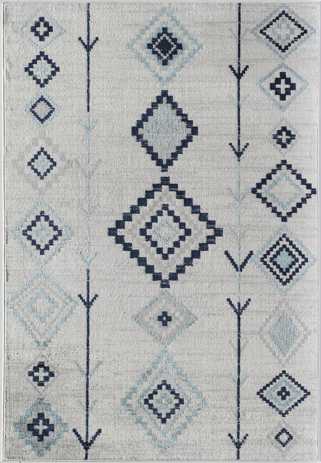 Contemporary ivory rug with tribal designs -  Ivory  -  8'0"x10'0"