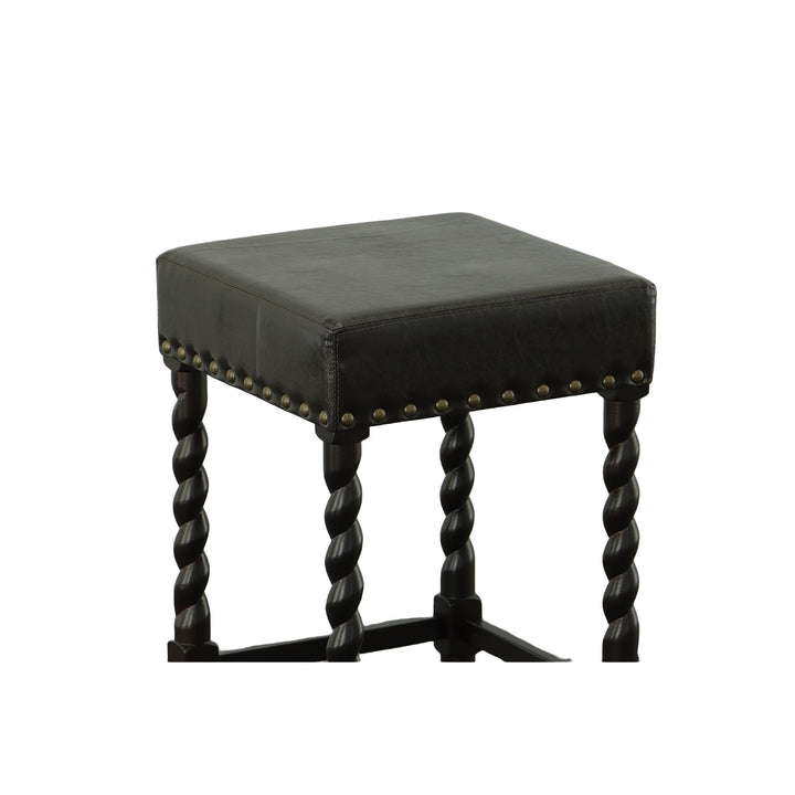 Elegant counter stool with twisted legs -  Brown