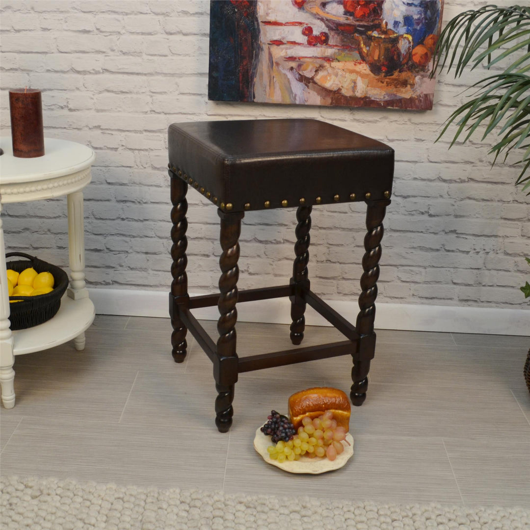 Twistwood legged counter stool -  Brown